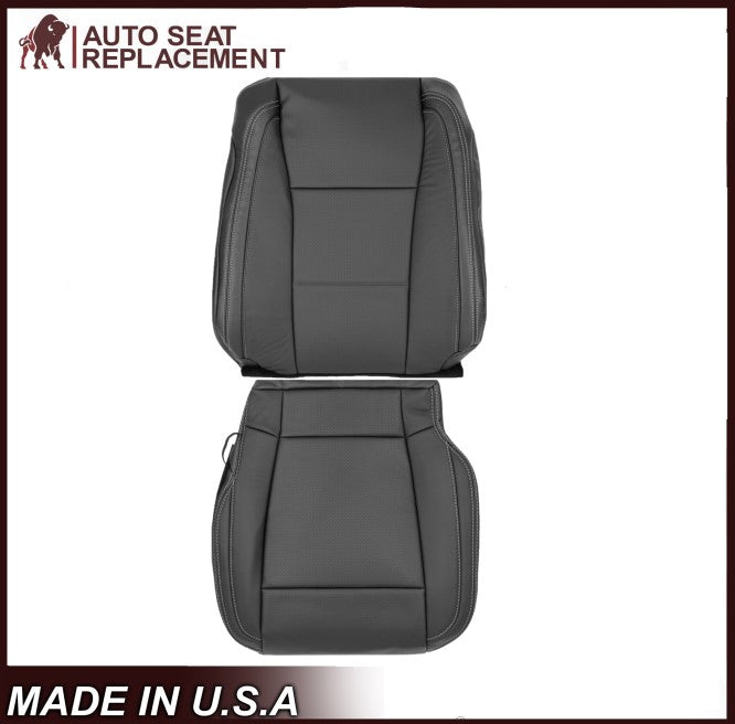 2015-2017 Ford F150 Lariat Charcoal Black Replacement Seat Covers in Leather or Synthetic Leather (Vinyl)