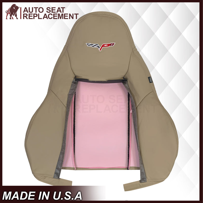 2005-2013 Chevy Corvette C6 Replacement Seat Covers: Tan Perforated