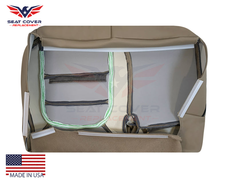 2002-2003 Ford F-150 Lariat SuperCrew Replacement Genuine Leather Seat Cover: Medium Parchment Tan - Auto Seat Replacement