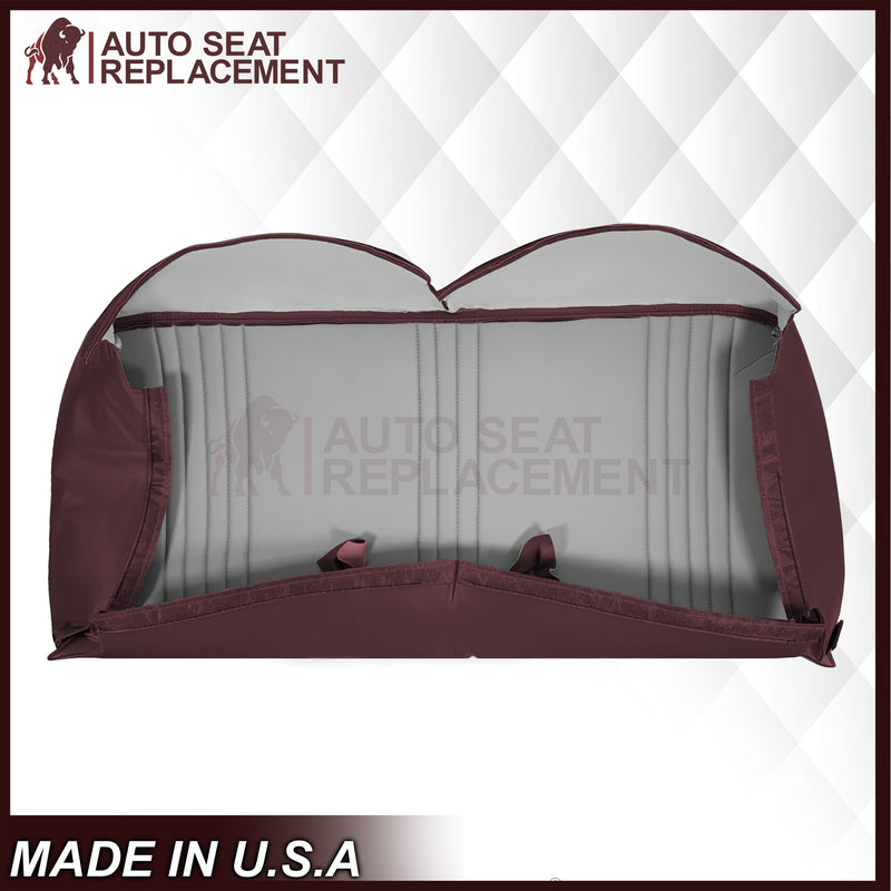 1995-1999 Chevy Silverado & Cheyenne W/T Base Work Truck Replacement Vinyl Bottom or Lean Back Bench Seat Covers: Ruby Red/Burgundy - Auto Seat Replacement