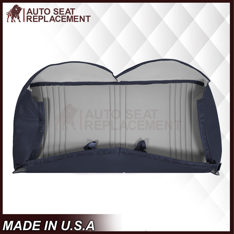 1995-1999 Chevy Silverado & Cheyenne W/T Base Work Truck Replacement Vinyl Bottom or Lean Back Bench Seat Covers: Navy Blue (Copy) - Auto Seat Replacement