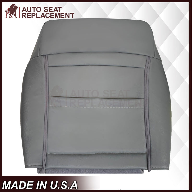 2011 - 2014 Ford F-150 Platinum Edition Perforated Genuine Leather or Synthetic Leather Steel Gray W/ Black Seat Covers