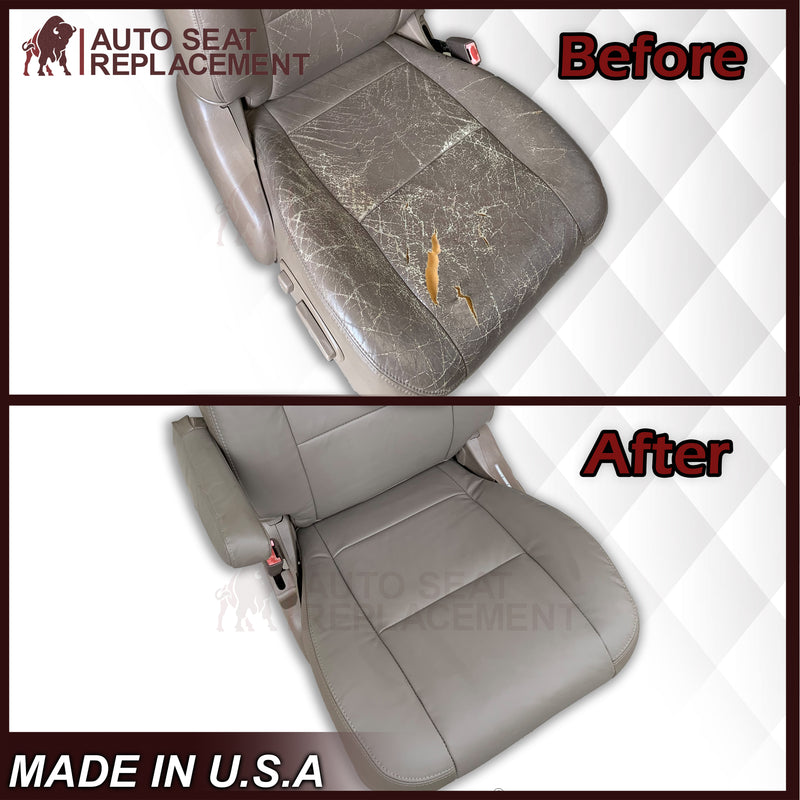 2001 - 2007 Toyota Sequoia Driver OR Passenger Side Top and Bottom Replacement Seat Covers In Tan: Choose your material