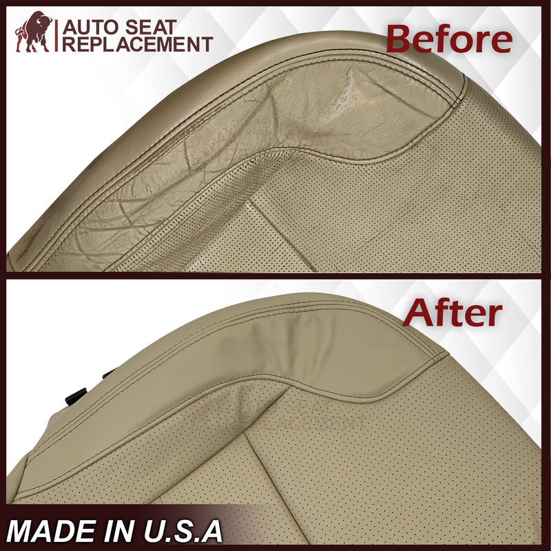 2013-2019 Ford Taurus Replacement Synthetic Leather Seat Cover: Dune, Tan Perforated - Auto Seat Replacement