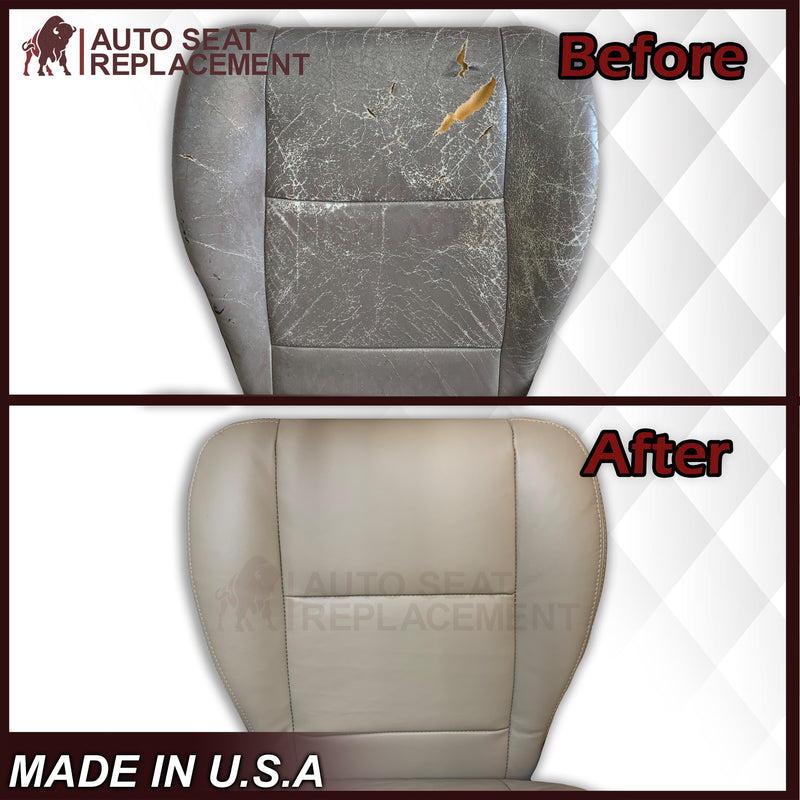 2001 - 2007 Toyota Sequoia Driver OR Passenger Side Top and Bottom Replacement Seat Covers In Tan: Choose your material