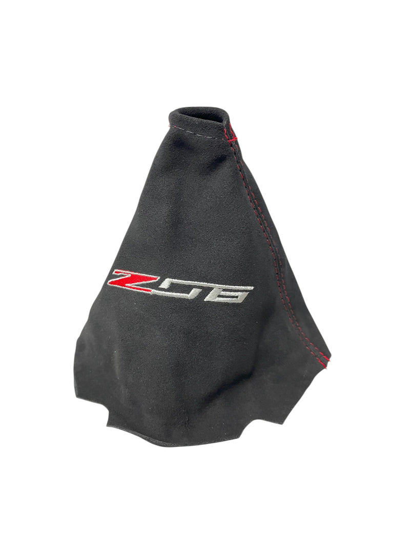 New Embroidery Leather/Suede Manual Shift Boot Cover For Chevy Corvette C6 Z06 2005-2013 - Auto Seat Replacement
