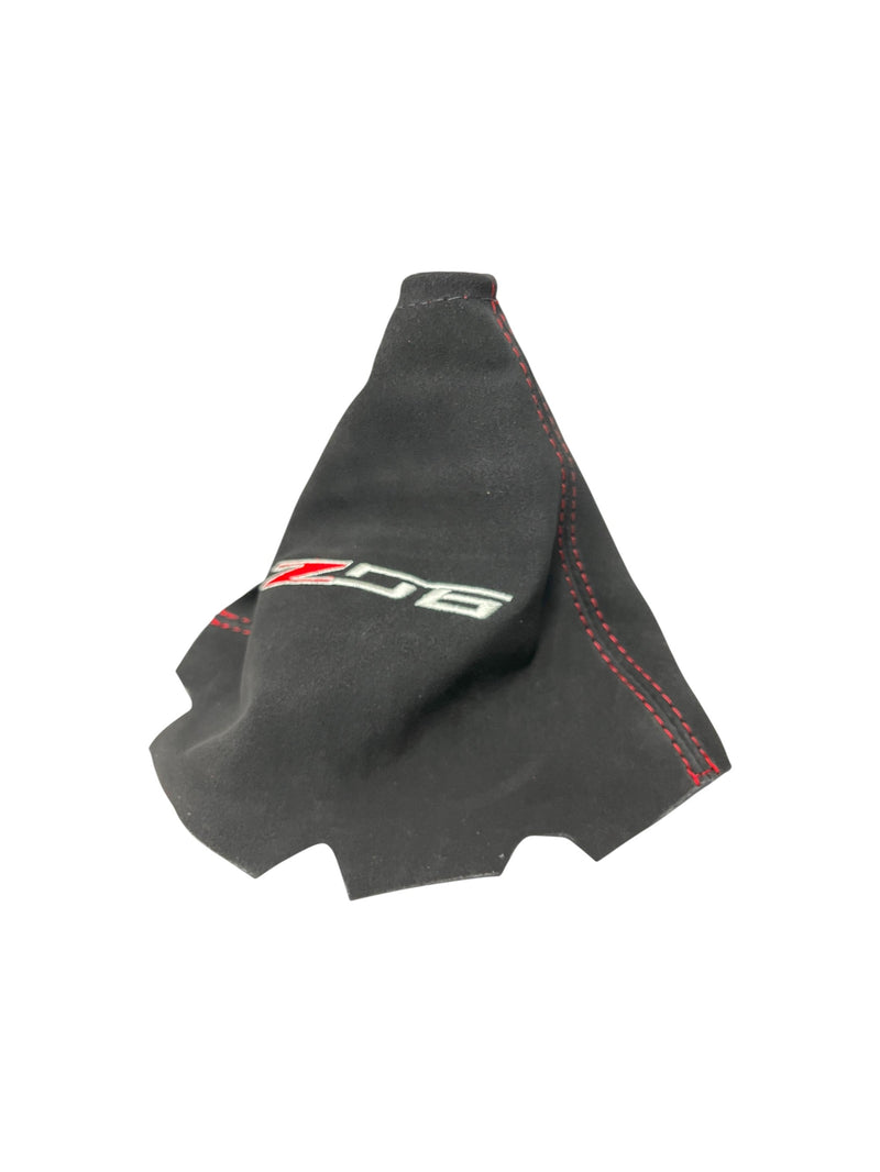New Embroidery Leather/Suede Manual Shift Boot Cover For Chevy Corvette C6 Z06 2005-2013 - Auto Seat Replacement
