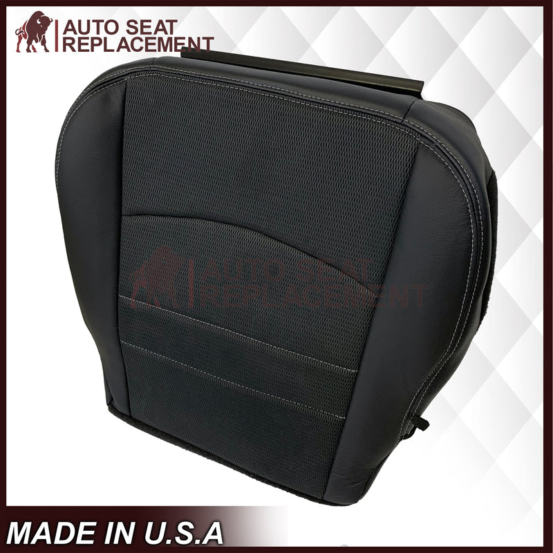 2009 - 2012 Dodge Ram Sport Bottom Dark Gray Cloth W/ Genuine Leather Seat Cover In Dark Gray