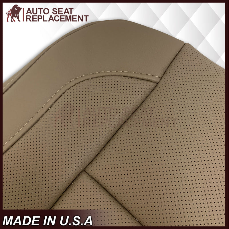 2014-2019 Chevy Silverado Tahoe Suburban & GMC Yukon PERFORATED Leather Seat Cover Replacement in Black, Gray, or Tan - Auto Seat Replacement