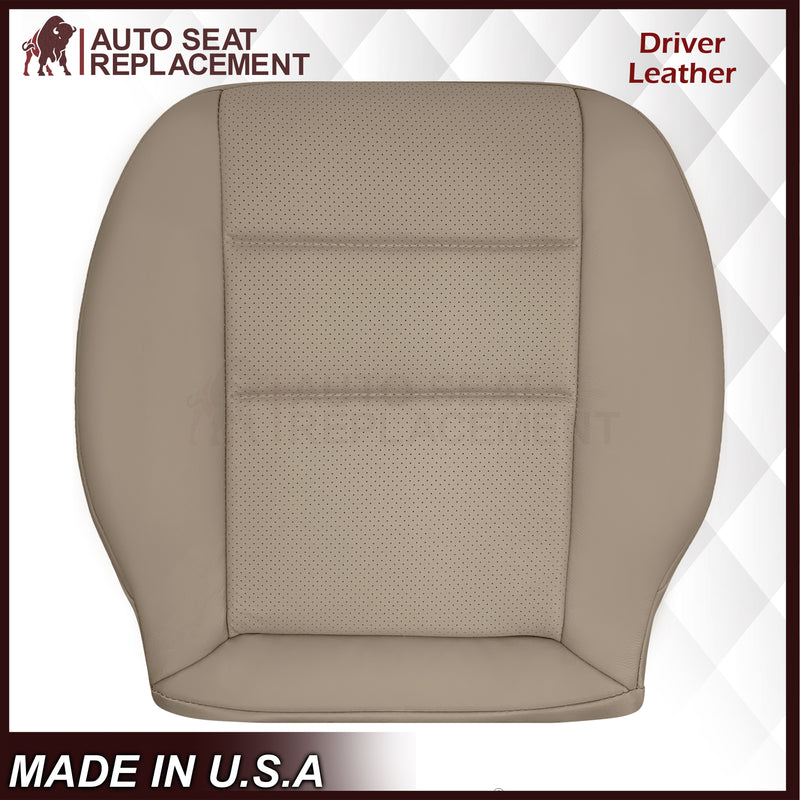 2008-2012 Mercedes Benz GLK250, GLK-350 Driver OR Passenger Bottom Replacement Leather Seat Cover: Perforated Tan - Auto Seat Replacement