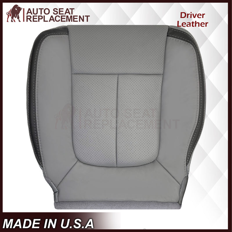2011 - 2014 Ford F-150 Platinum Edition Perforated Genuine Leather or Synthetic Leather Steel Gray W/ Black Seat Covers