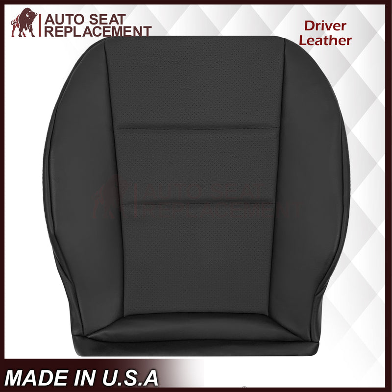 2008-2015 Mercedes Benz GLK250, GLK-350 Driver OR Passenger Bottom Replacement Leather Seat Cover: Perforated Black - Auto Seat Replacement