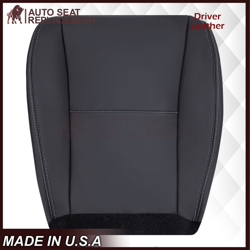 2013-2015 Subaru XV Crosstrek - Bottom Genuine or Synthetic Leather Replacement Seat Cover: Black Non-Perforated