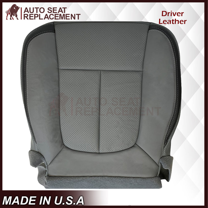 2011 - 2014 Ford F-150 Platinum Edition Perforated Genuine Leather or Synthetic Leather Steel Gray W/ Black Seat Covers