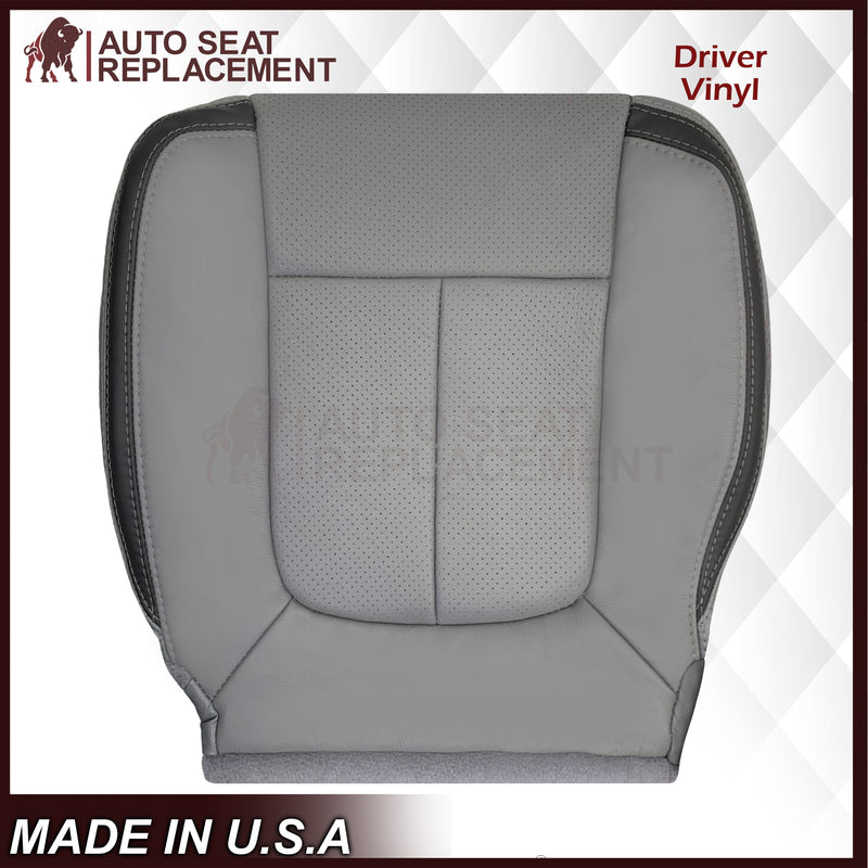 2011 - 2014 Ford F-150 Platinum Edition Perforated Genuine Leather or Synthetic Leather Steel Gray W/ Black Seat Covers