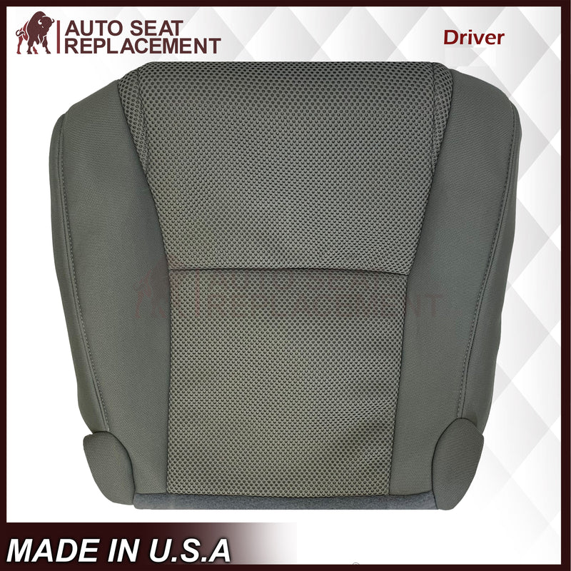 2009 - 2015 Toyota Tacoma Driver OR Passenger Side Bottom Replacement Cloth Seat Covers In Gray