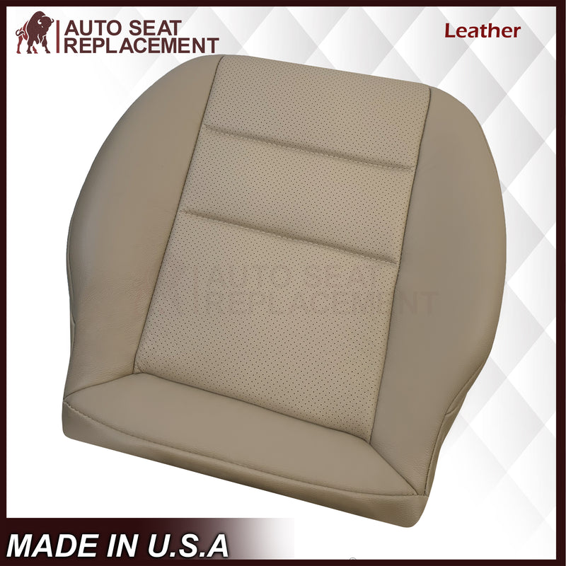 2008-2012 Mercedes Benz GLK250, GLK-350 Driver OR Passenger Bottom Replacement Leather Seat Cover: Perforated Tan - Auto Seat Replacement