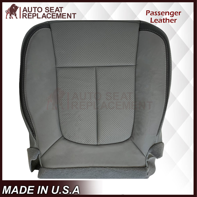 2011 - 2014 Ford F-150 Platinum Edition Perforated Genuine Leather or Synthetic Leather Steel Gray W/ Black Seat Covers