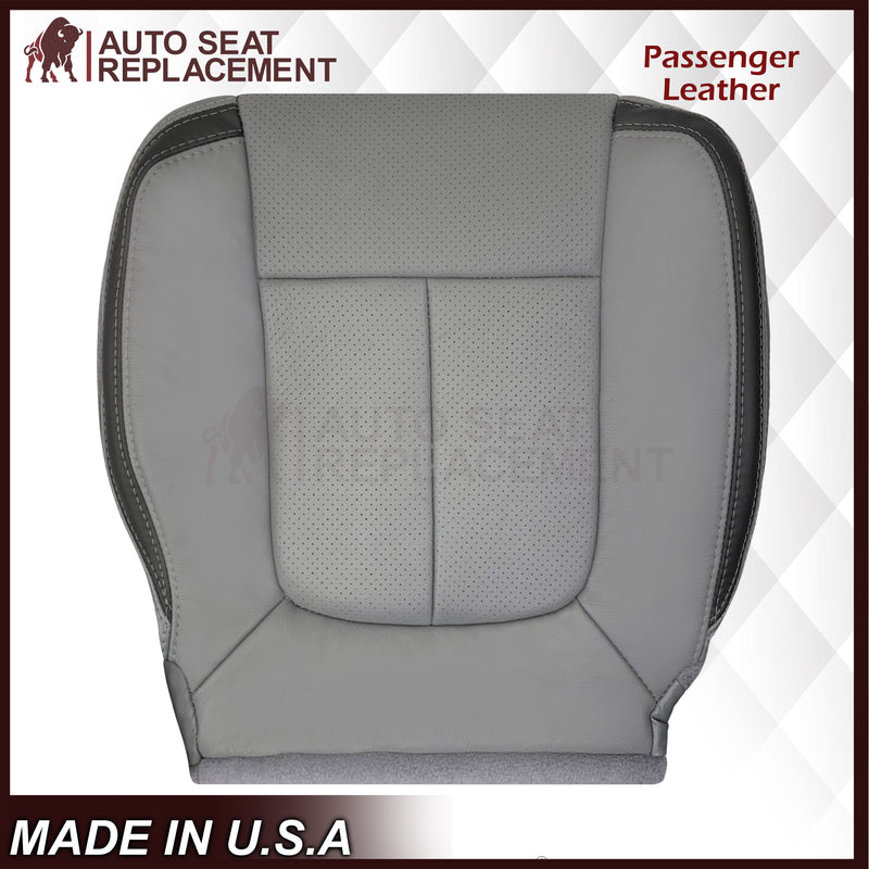 2011 - 2014 Ford F-150 Platinum Edition Perforated Genuine Leather or Synthetic Leather Steel Gray W/ Black Seat Covers