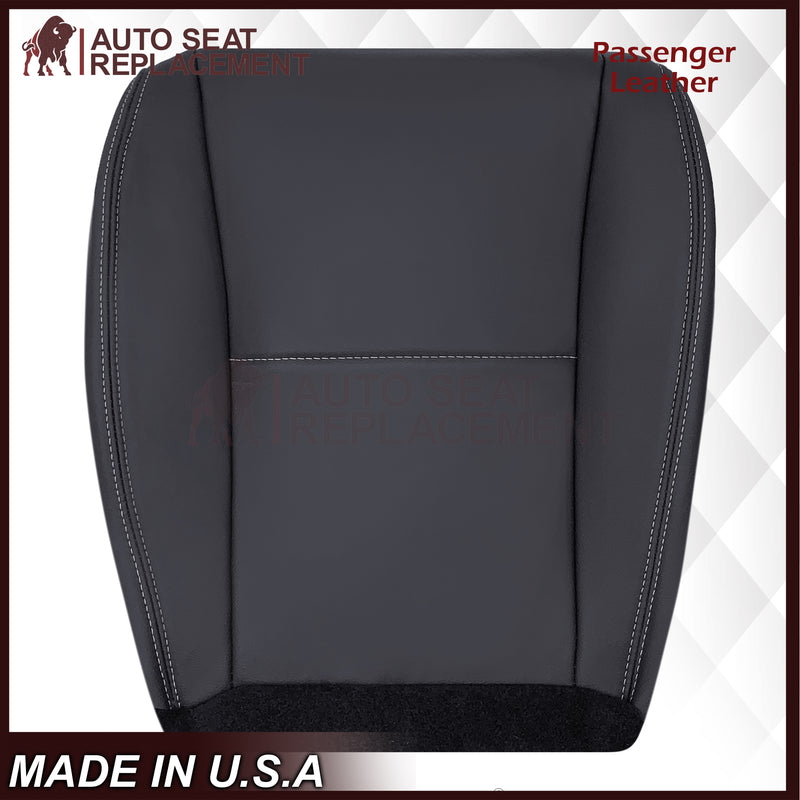 2013-2015 Subaru XV Crosstrek - Bottom Genuine or Synthetic Leather Replacement Seat Cover: Black Non-Perforated
