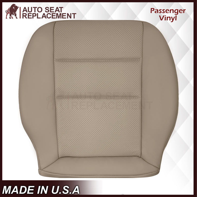 2008-2012 Mercedes Benz GLK250, GLK-350 Driver OR Passenger Bottom Replacement Leather Seat Cover: Perforated Tan - Auto Seat Replacement