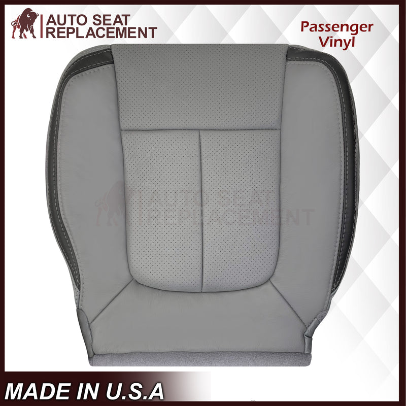 2011 - 2014 Ford F-150 Platinum Edition Perforated Genuine Leather or Synthetic Leather Steel Gray W/ Black Seat Covers