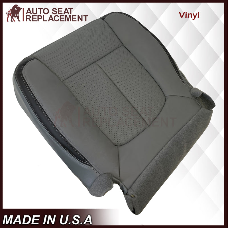 2011 - 2014 Ford F-150 Platinum Edition Perforated Genuine Leather or Synthetic Leather Steel Gray W/ Black Seat Covers