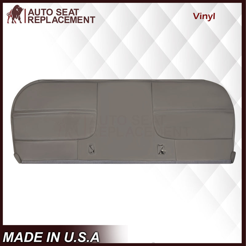 1999-2002 Ford F250 F350 F450 Super Duty XL Work Truck Synthetic Leather Front Bench Top & Bottom in Gray & Tan - Auto Seat Replacement