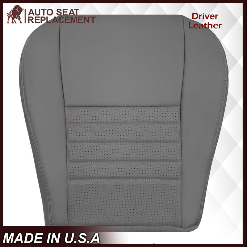 1999-2004 Ford Mustang GT V8 Replacement Cowhide Leather OR Synthetic Leather Seat Cover: Gray, Perforated