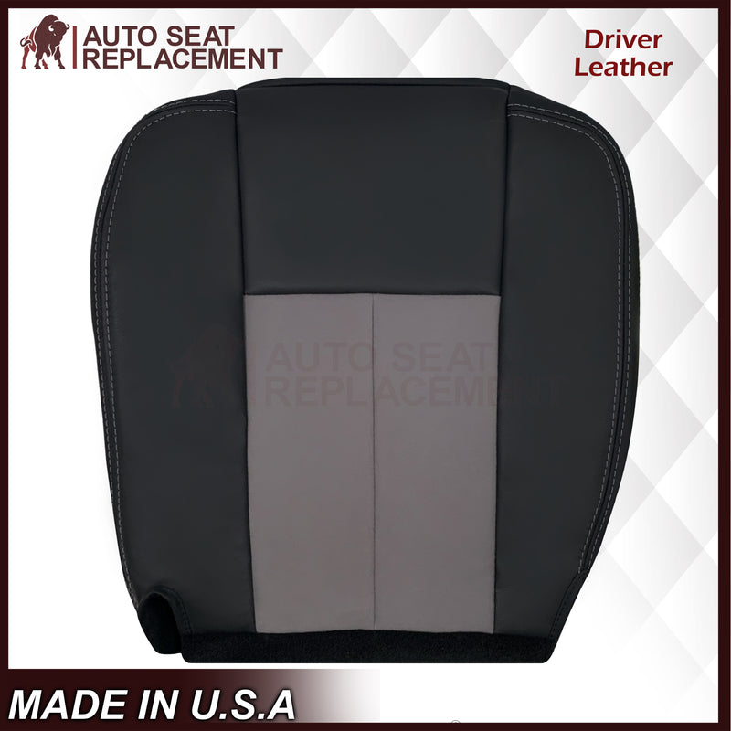 2004 Dodge Ram 1500 SLT Quad Cab Leather or Synthetic Leather With Suede Insert Replacement Seat Covers In Dark Slate "Dark Gray"