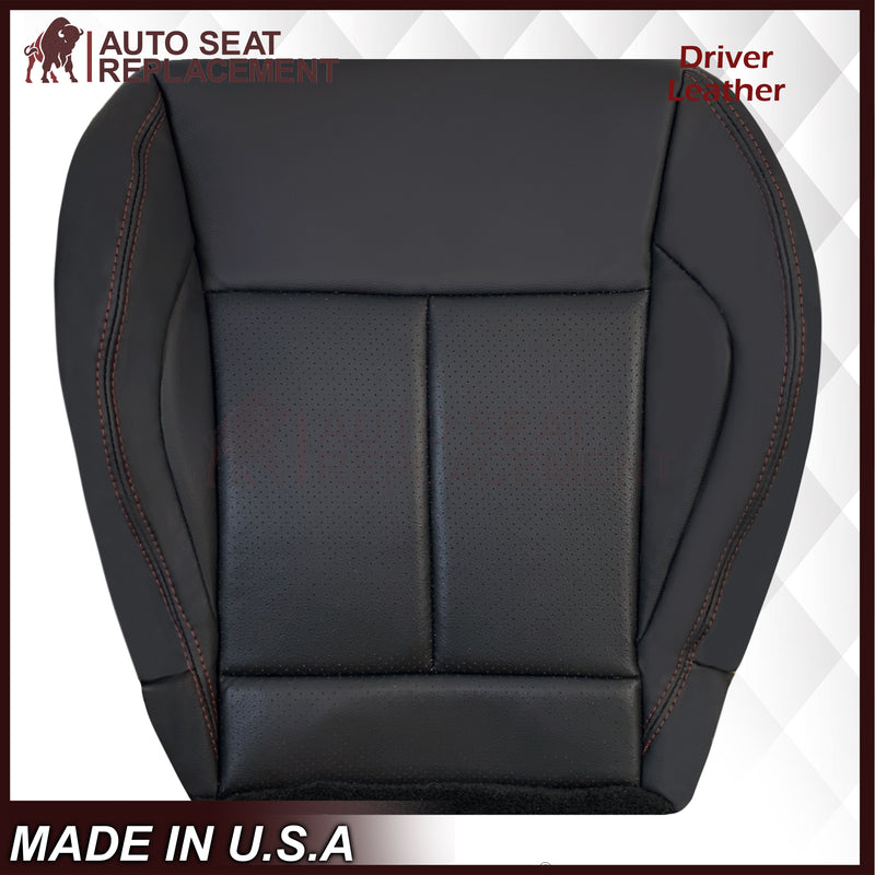 2013 - 2017 Nissan Juke Replacement Bottom Seat Cover: Black W/ Red Stitching