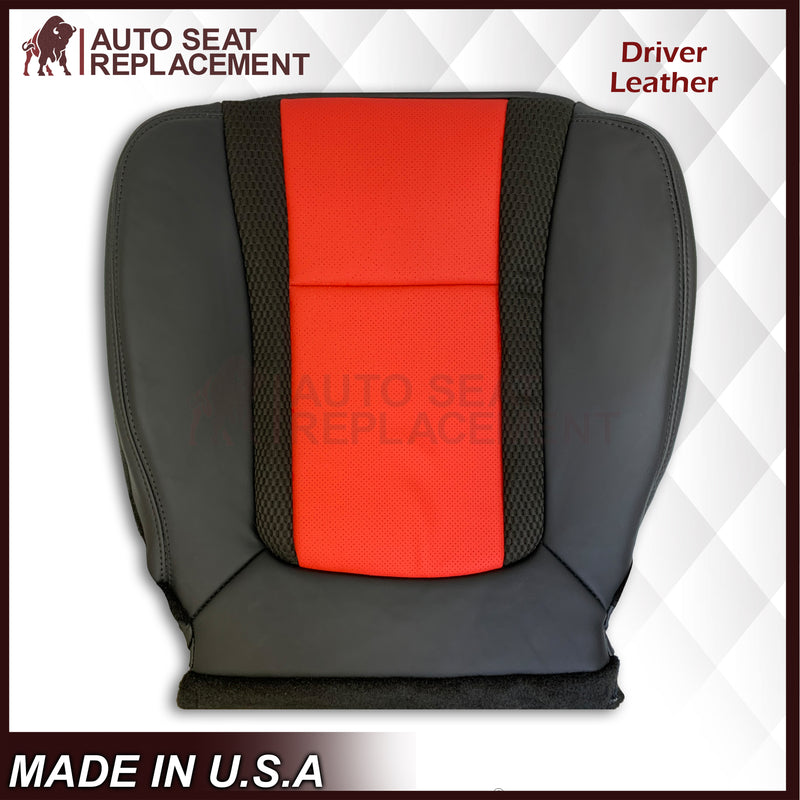 2010 - 2014 Ford F-150 Raptor Top or Bottom Perforated Seat Cover in 2 Tone Red-Black Choose: Leather or Vinyl