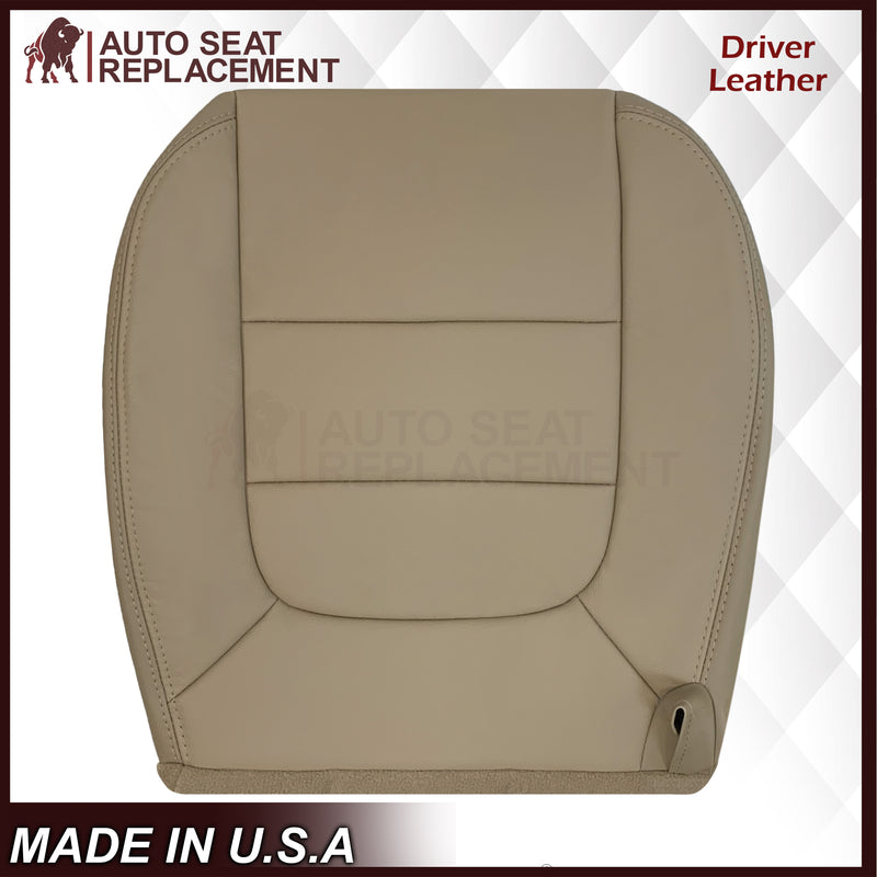 2002-2003 Ford F-150 Lariat SuperCrew Replacement Genuine Leather Seat Cover: Medium Parchment Tan - Auto Seat Replacement