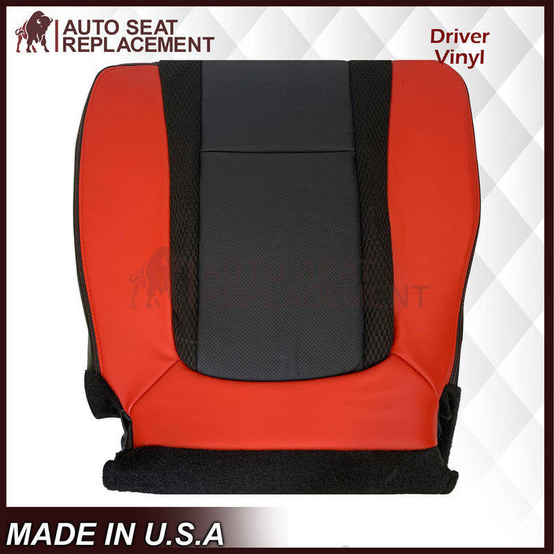 2014 Ford F-150 Raptor SVT Top or Bottom Perforated Seat Cover in 2 Tone Red-Black Choose: Leather or Vinyl