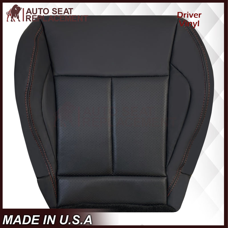 2013 - 2017 Nissan Juke Replacement Bottom Seat Cover: Black W/ Red Stitching