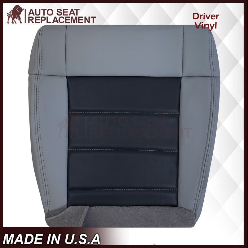 2008 - 2010 Jeep Wrangler Front Bottom Synthetic Leather Seat Cover 2 Tone Gray - Auto Seat Replacement