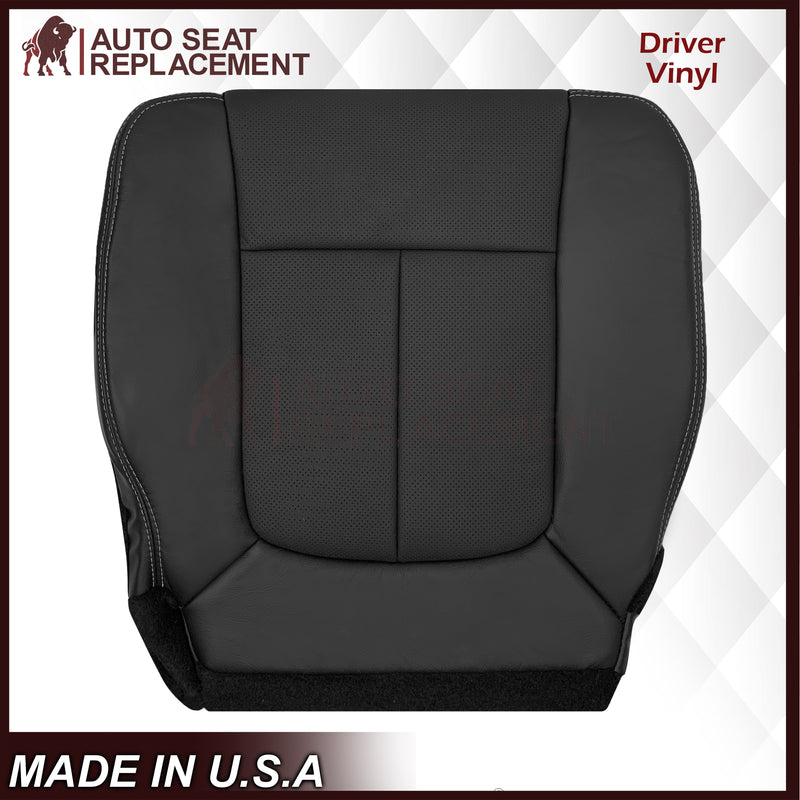 2009 - 2014 Ford F-150 Lariat Replacement Perforated Genuine Leather / Synthetic Leather Seat Cover In Black