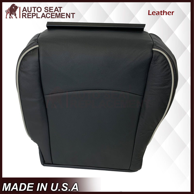 2013 - 2018 Dodge Ram Laramie, Long Horn, Limited Bottom Replacement Seat Cover In Black W/ Gray Pipping