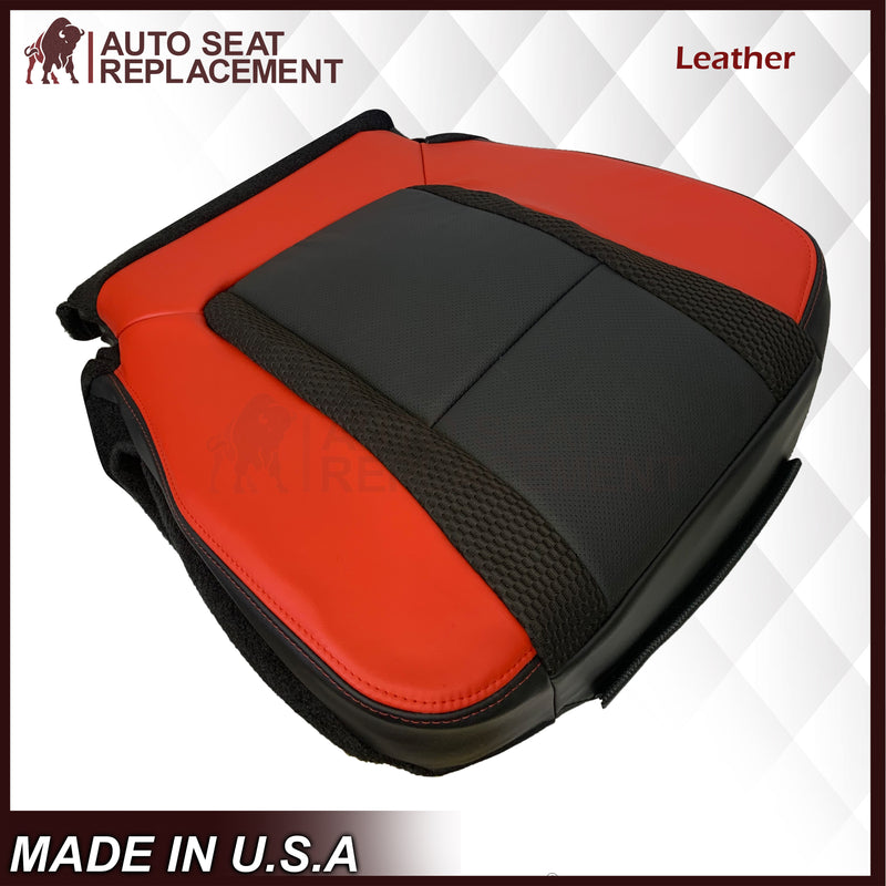 2014 Ford F-150 Raptor SVT Top or Bottom Perforated Seat Cover in 2 Tone Red-Black Choose: Leather or Vinyl