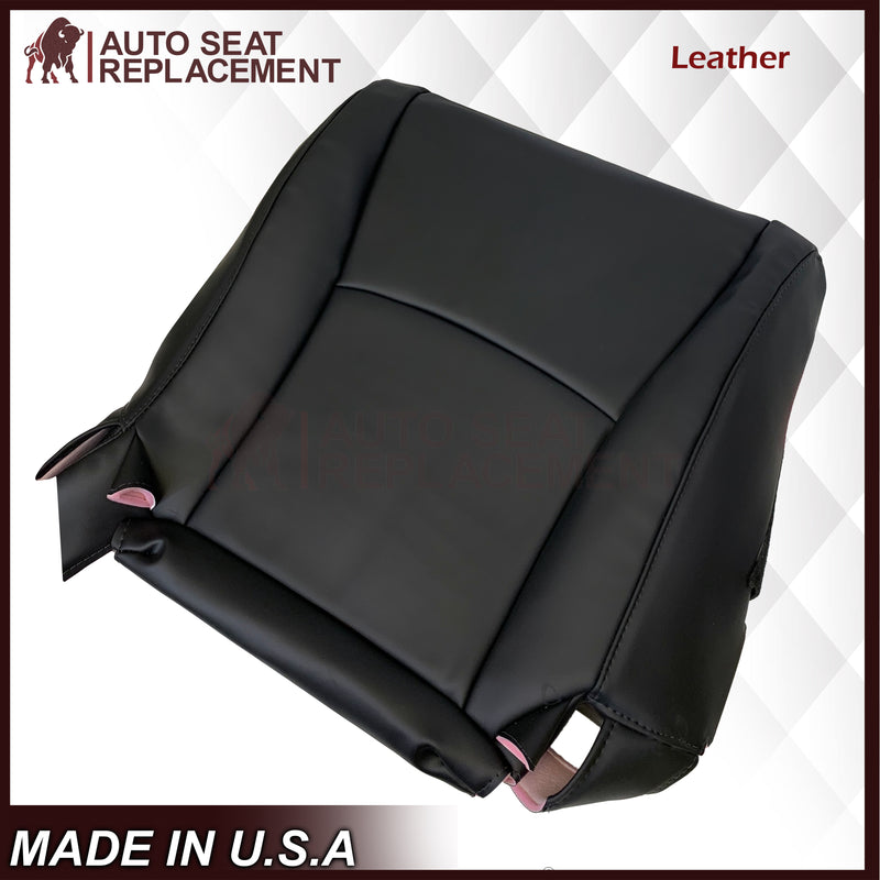 2004 - 2014 Toyota Highlander Driver OR Passenger Side Bottom NON-PERFORATED Genuine Leather/Synthetic Leather Seat Covers In Black