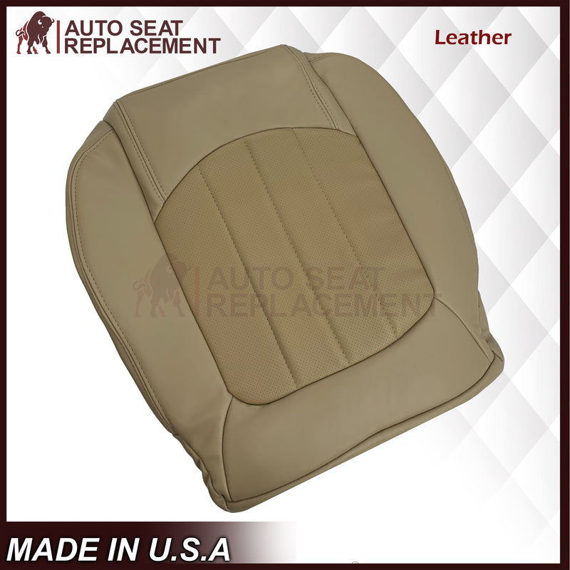 2008 - 2012 Buick Enclave Driver or Passenger Bottom Perforated Seat Cover In Light Cashmere Tan: Choose Leather or Vinyl