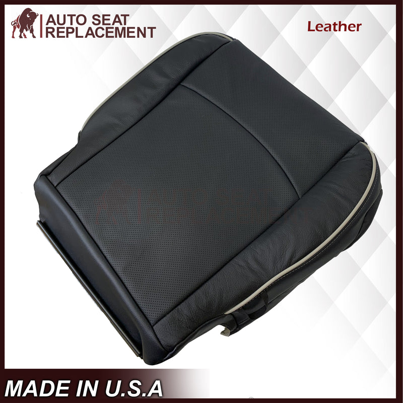 2013 - 2018 Dodge Ram Laramie, Long Horn, Limited Bottom Replacement Seat Cover In Black W/ Gray Pipping