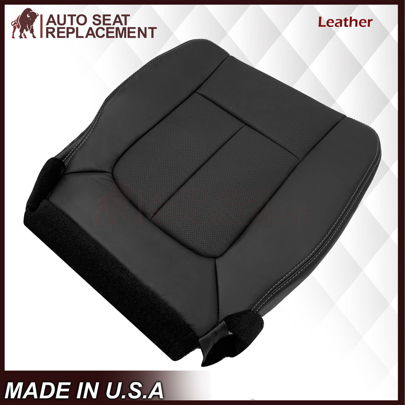 2009 - 2014 Ford F-150 Lariat Replacement Perforated Genuine Leather / Synthetic Leather Seat Cover In Black
