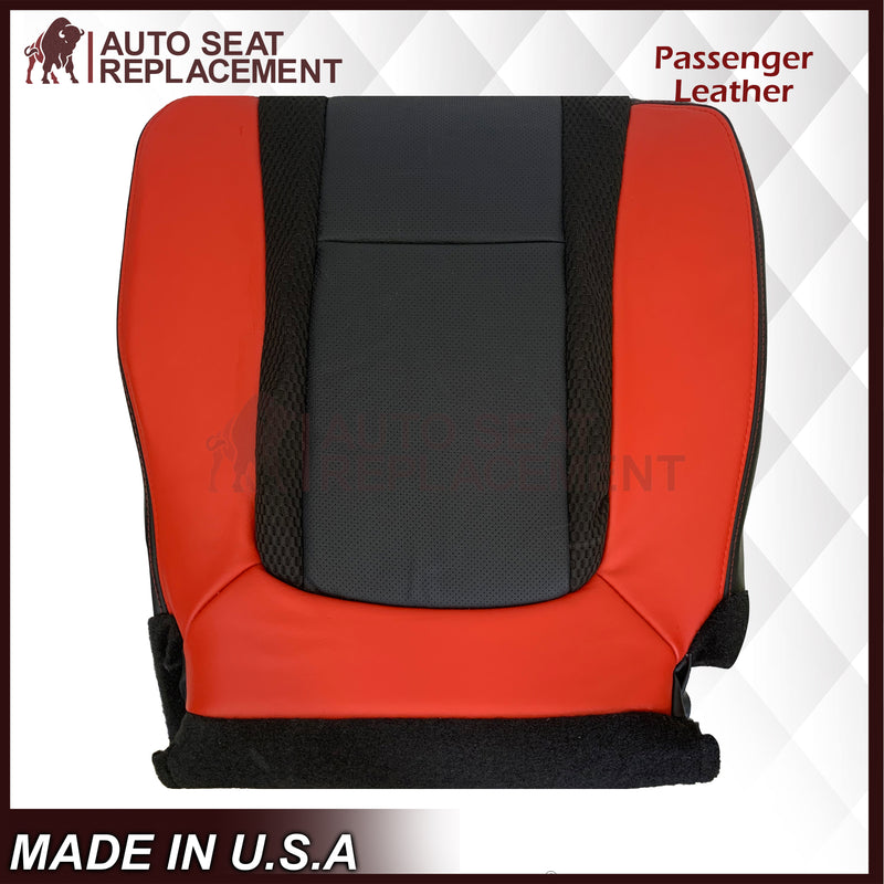 2014 Ford F-150 Raptor SVT Top or Bottom Perforated Seat Cover in 2 Tone Red-Black Choose: Leather or Vinyl