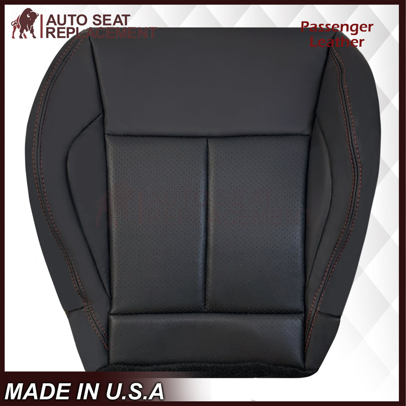 2013 - 2017 Nissan Juke Replacement Bottom Seat Cover: Black W/ Red Stitching