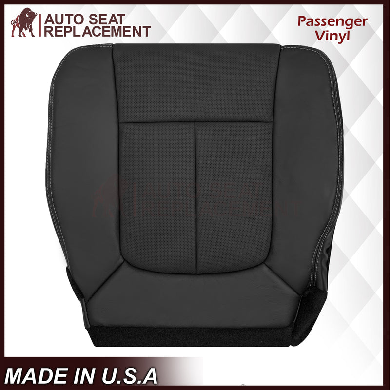 2009 - 2014 Ford F-150 Lariat Replacement Perforated Genuine Leather / Synthetic Leather Seat Cover In Black