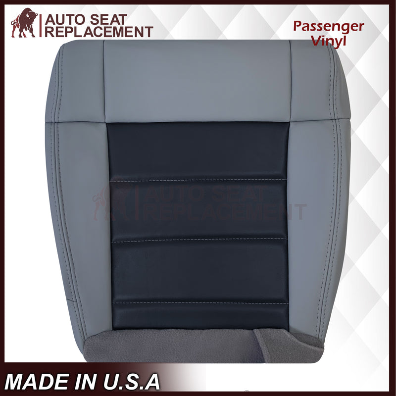 2008 - 2010 Jeep Wrangler Front Bottom Synthetic Leather Seat Cover 2 Tone Gray - Auto Seat Replacement