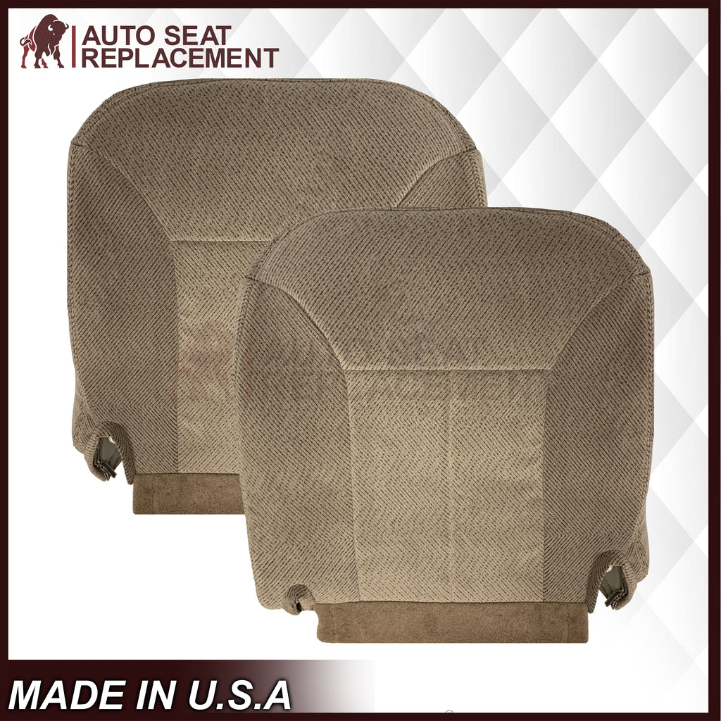 1995 - 1999 Chevy Silverado / Tahoe / GMC Sierra Cloth 50/50 Replacement Front Seat Covers In Tan