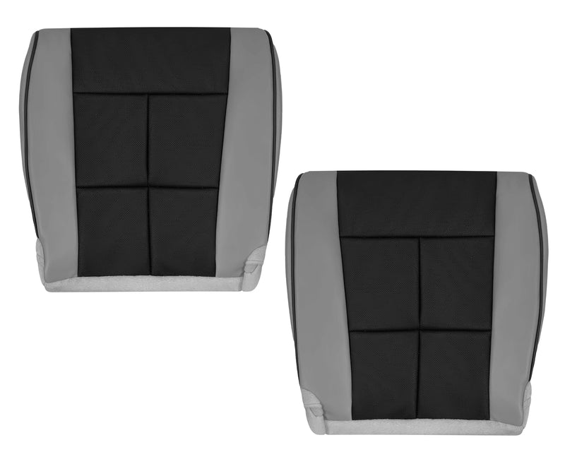 2007 - 2014 Lincoln Navigator Bottom Seat Cover in 2 Tone Gray & Black Leather or Vinyl - Auto Seat Replacement