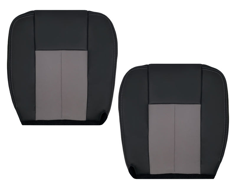 2004 Dodge Ram 1500 SLT Quad Cab Leather or Synthetic Leather With Suede Insert Replacement Seat Covers In Dark Slate "Dark Gray"